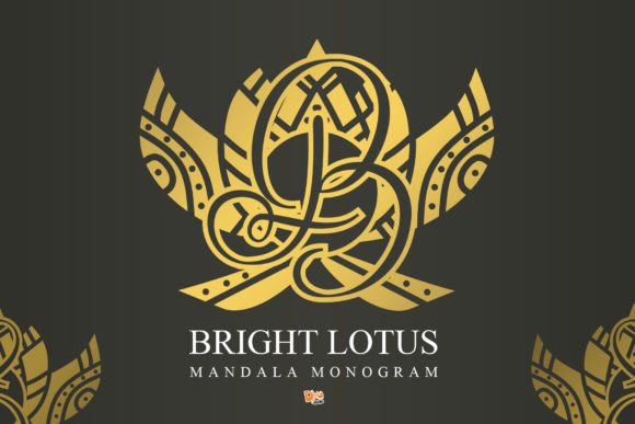 Bright Lotus Mandala Monogram Font